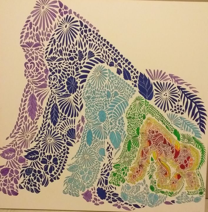 Peinture intitulée "Utopie" par Sandrine Loiseau, Œuvre d'art originale, Acrylique