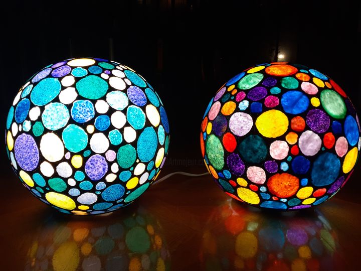 "Lampe décoration vi…" başlıklı Tablo Sandrine Pelouas tarafından, Orijinal sanat, Vitray boyama