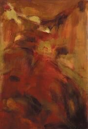 Painting titled "Composition orange" by Sandrine Wely, Original Artwork