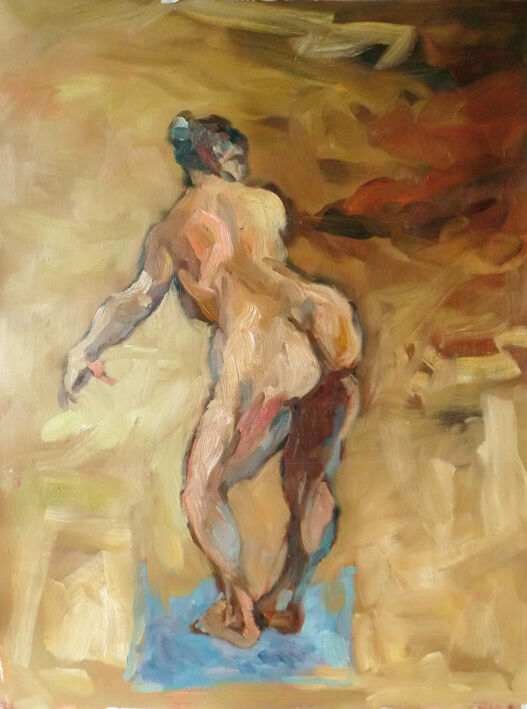 Painting titled "Une Êve maurisque" by Sandrine Wely, Original Artwork, Oil