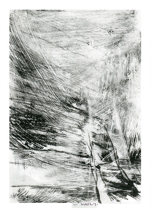 Incisioni, stampe intitolato "Pont-cale" da Sandrine Wely, Opera d'arte originale, Monotipo