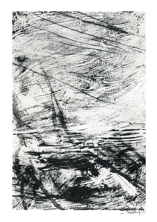Incisioni, stampe intitolato "Sombre sombre" da Sandrine Wely, Opera d'arte originale, Monotipo