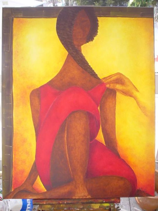 Painting titled "touché" by Sandrine Sàn, Original Artwork