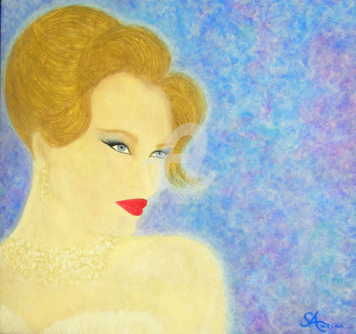Painting titled "The Woman of Light…" by Sandrine Auriac, Original Artwork, Oil