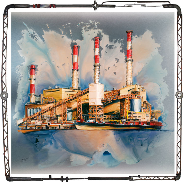 Peinture intitulée "BIG ALLIS" par Sandrine Blondel, Œuvre d'art originale, Acrylique Monté sur Métal