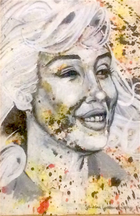 Peinture intitulée "Norma Jeane" par Sandrine Gambou Guercy, Œuvre d'art originale, Acrylique