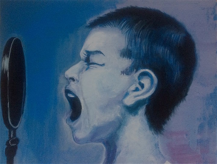 Peinture intitulée "le chant" par Sandrine Gambou Guercy, Œuvre d'art originale, Acrylique