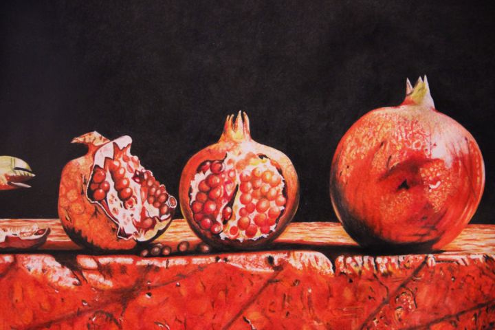 Drawing titled "Pommes GRENADE" by Sandrine Hardjani, Original Artwork