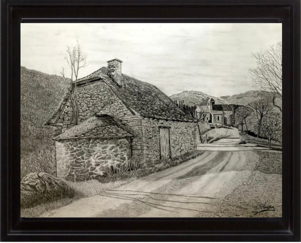 Drawing titled "Manhaval" by Sandrine Piegay, Original Art, Graphite