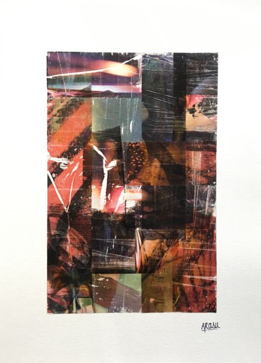 Colagens intitulada "Collage "Sans titre…" por Arasu, Obras de arte originais, Colagens