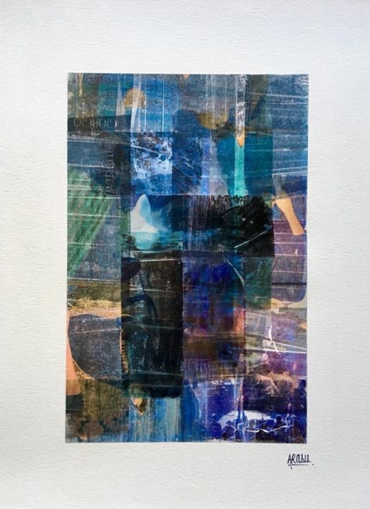 Colagens intitulada "Collage "Sans titre…" por Arasu, Obras de arte originais, Colagens