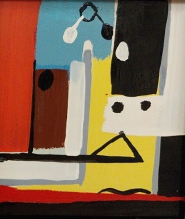 Peinture intitulée "Pierrot chez Arlequ…" par Sandro Sabatini, Œuvre d'art originale, Émail