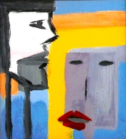 Painting titled "Sad talk." by Sandro Sabatini, Original Artwork, Enamel