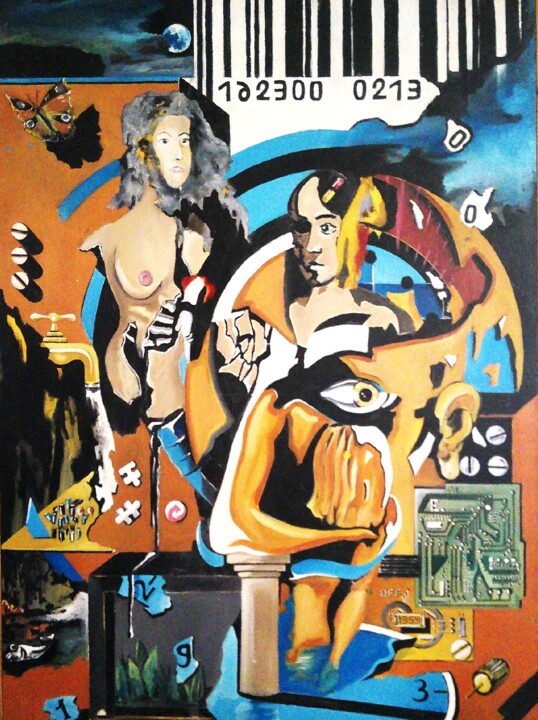 Malerei mit dem Titel "Sans objet" von Sandro, Original-Kunstwerk, Öl