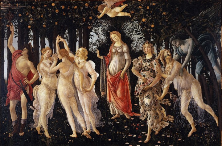 Malerei mit dem Titel "Le printemps" von Sandro Botticelli, Original-Kunstwerk, Öl