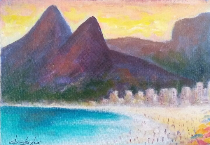 Malerei mit dem Titel "Rio de Janeiro" von Sandro José, Original-Kunstwerk, Acryl
