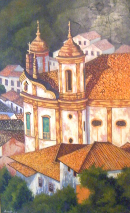 Pintura intitulada "Telhafos de Ouro Pr…" por Sandro José Da Silva, Obras de arte originais, Óleo