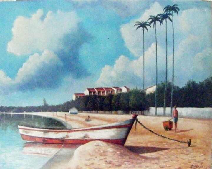 Painting titled "Iguaba Grande" by Sandro José Da Silva, Original Artwork, Oil