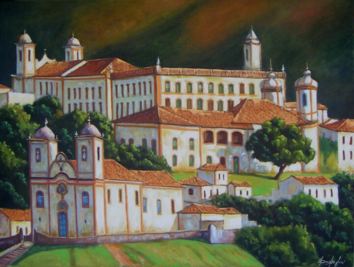 Painting titled "Ouro Preto" by Sandro José Da Silva, Original Artwork, Oil