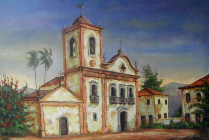 Painting titled "Paraty" by Sandro José Da Silva, Original Artwork, Oil