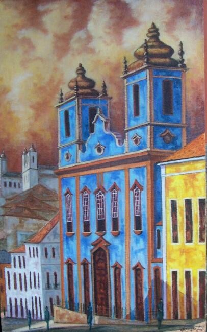 Pintura intitulada "PELOURINHO" por Sandro José Da Silva, Obras de arte originais, Óleo