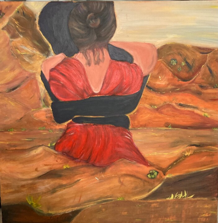 Painting titled "Assoiffée d amour" by Sandy Madar, Original Artwork, Acrylic