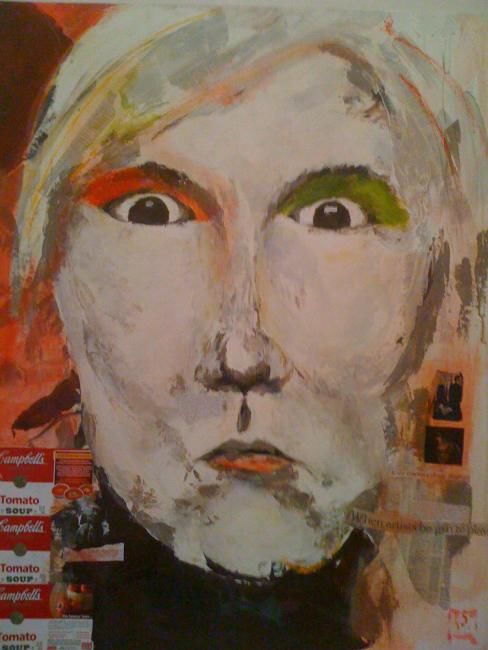 Painting titled "Andy W" by Sandrine Richard, Original Artwork