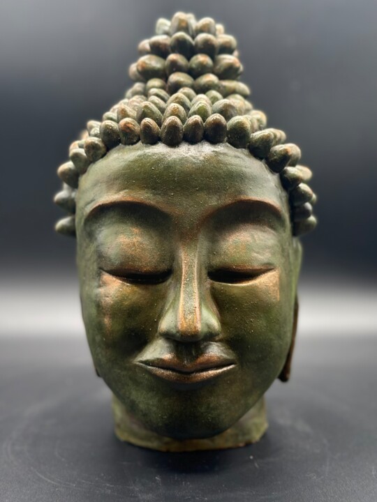 Sculpture titled "Bouddha" by Sange, Original Artwork, Clay