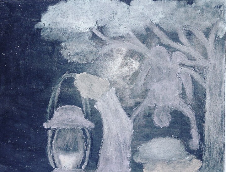 Peinture intitulée "The horror, My drea…" par Sangram Bubun, Œuvre d'art originale, Craie