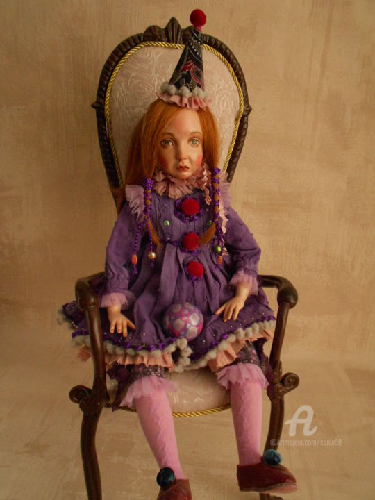 Sculpture titled "Diana  OOAK Art doll" by Vera Sanina, Original Artwork, Plastic