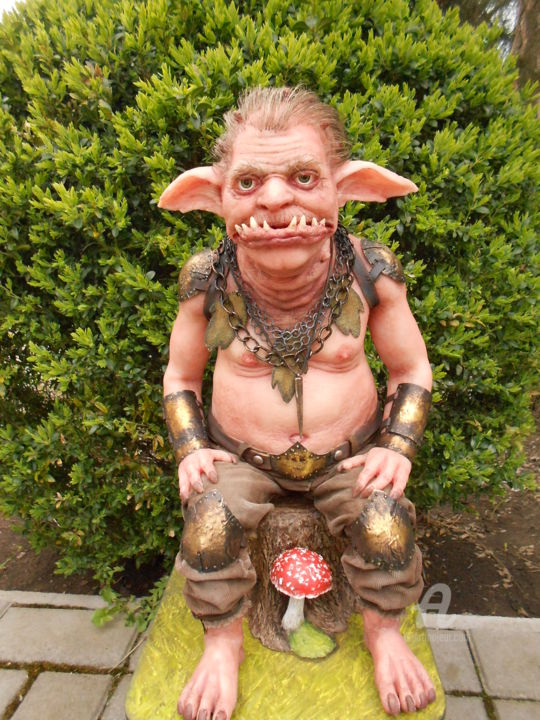 Sculpture titled "Silicone doll goblin" by Vera Sanina, Original Artwork, Casting