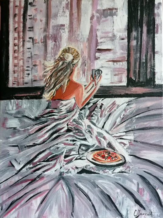 Painting titled "Sweet breakfast" by Sanja Jancic, Original Artwork, Acrylic