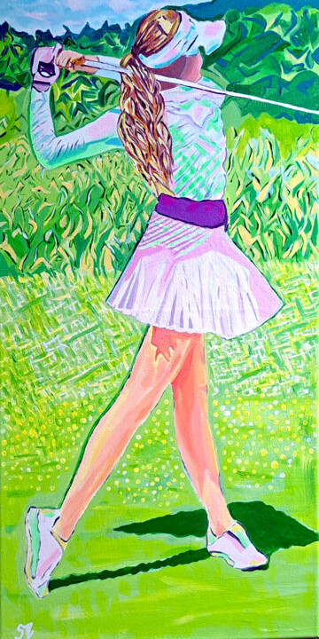 Painting titled "Golf is the Best" by Sanja Jancic, Original Artwork, Acrylic