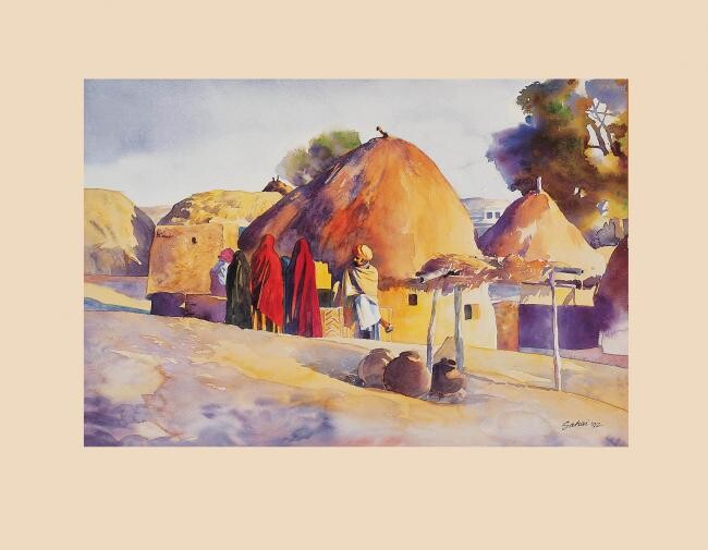 Peinture intitulée "Rajasthan" par Sanjay Sahai, Œuvre d'art originale, Huile