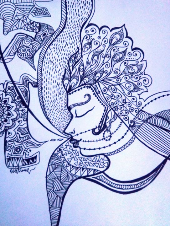 Desenho intitulada "dream" por Sanjay Punekar, Obras de arte originais, Tinta