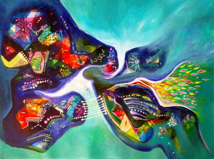 Ζωγραφική με τίτλο "Harmony" από Sanjay Punekar, Αυθεντικά έργα τέχνης, Ακρυλικό