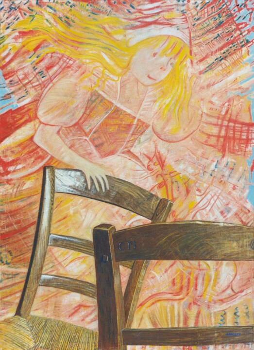 Peinture intitulée "La  petite fée des…" par Sannier Alain, Œuvre d'art originale, Huile Monté sur Châssis en bois