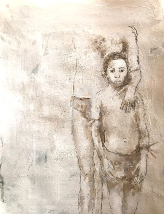 Peinture intitulée "Le Passage" par Sanrey, Œuvre d'art originale, Graphite