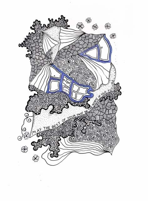 Desenho intitulada "Flowing patterns" por Sansei Artist, Obras de arte originais, Outro