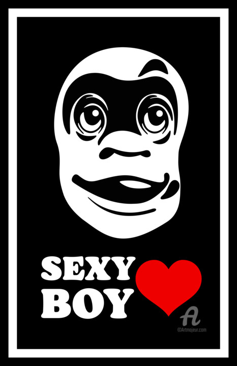 Digital Arts titled "Sexy Boy Music Art" by Santhiago Carvalho, Original Artwork, 2D Digital Work