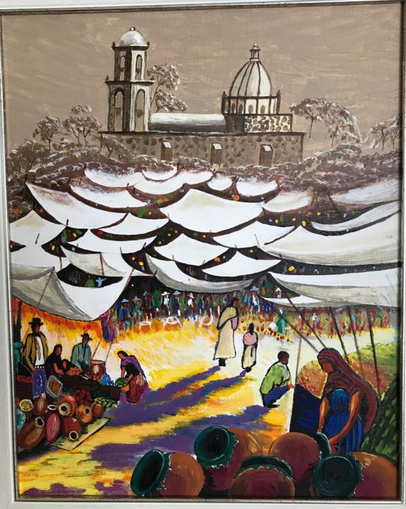 Painting titled "Mexico" by Santiago Morata, Original Artwork, Oil