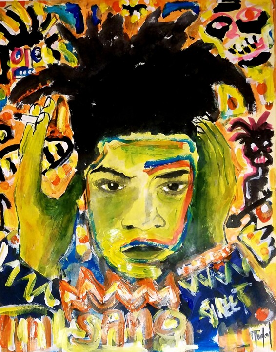 Peinture intitulée "Basquiat" par Marc Turpaud, Œuvre d'art originale, Acrylique