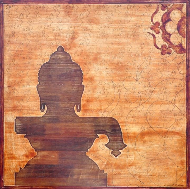 Pintura titulada "Wood Art - Shiva Li…" por Santosh Raman, Obra de arte original, Otro