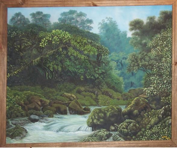 Pintura titulada "el arroyo" por Santossavio, Obra de arte original