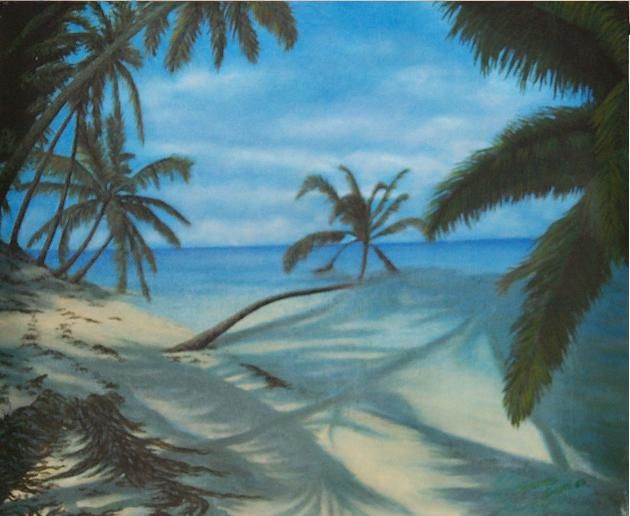 Pintura intitulada "Playa  Cubana" por Santossavio, Obras de arte originais