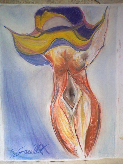 Peinture intitulée "la femme huître" par Sany, Œuvre d'art originale, Huile