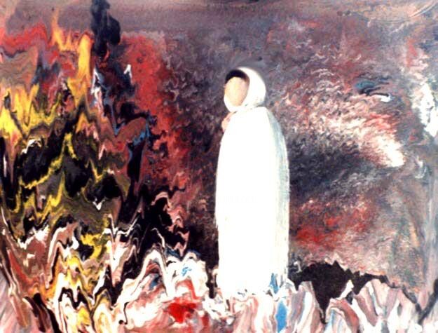 Peinture intitulée "Attente" par Saoud, Œuvre d'art originale, Huile