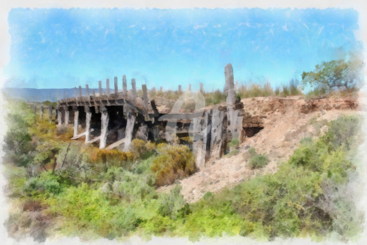 Arts numériques intitulée "Port Germein Bridge" par Alan Carson, Œuvre d'art originale