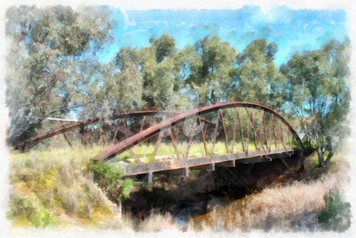 Digitale Kunst getiteld "Bridge at Redhill" door Alan Carson, Origineel Kunstwerk