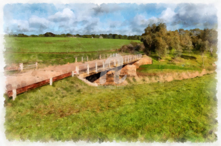 Digitale Kunst getiteld "Tarlee Bridge" door Alan Carson, Origineel Kunstwerk